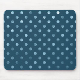 Sea Blue Metallic Faux Foil Polka Dot Aqua Dots Musmatta