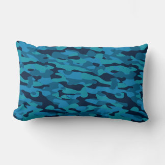 sea blue, midnight blue, teal blue, and blue camo lumbarkudde