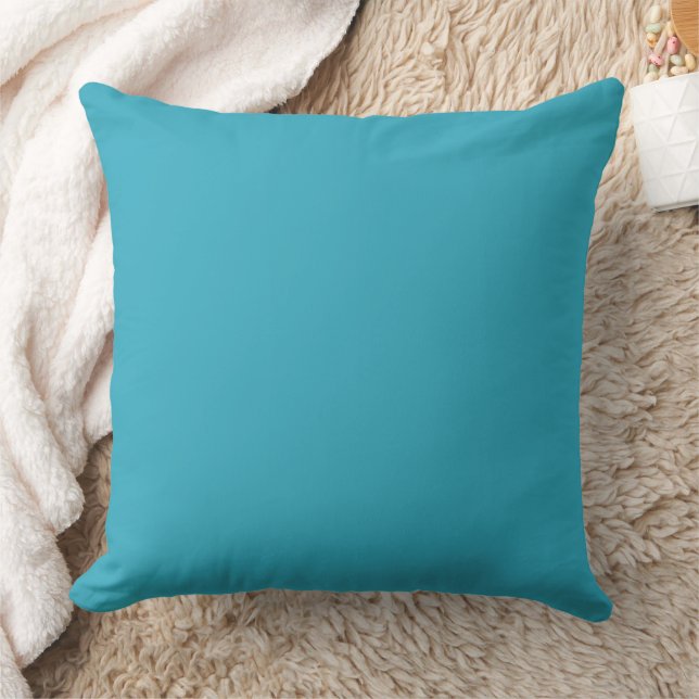 Sea Blue Solid Print Dec Kudde (Filt)