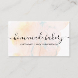 Sea Blue Teal Cream Simple Ombre Loyalty Bakery Visitkort