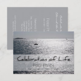 Sea Boat Firande of Life Funeral Notice Inbjudningar