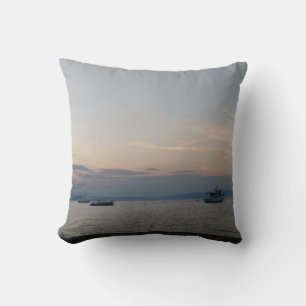 Sea Boats Throw Cushion Sunset Thassos Kudde