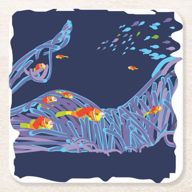 Sea bottom underlägg papper kvadrat (Framsidan)