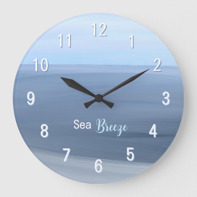 Sea Breeze – Calm Blue Ocean Stor Klocka (Framsida)