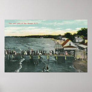 Sea Breeze Pier och Sjö Scene Poster