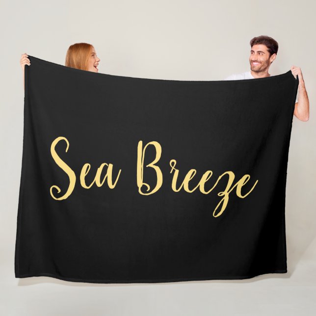 "Sea Breeze", svart bakgrund i Finare Roligt Fleecefilt (På plats)