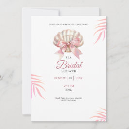Sea bridal shower pink bridal shower invitation inbjudningar