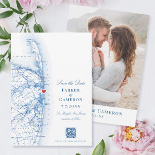 Sea Bright New jersey Elegant Karta Lodrät QR Spara Datumet