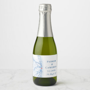 Sea Bright New jersey Karta Bröllop Champagne Mini