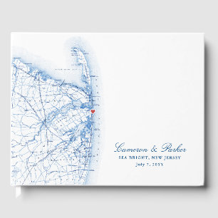 Sea Bright New jersey Karta Elegant bröllop Gästböcker