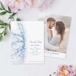 Sea Bright NJ Elegant Karta Destination Wedding Spara Datumet