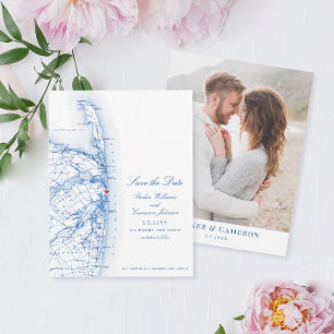 Sea Bright NJ Elegant Karta Destination Wedding Spara Datumet