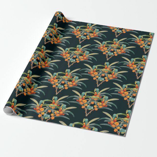 Sea Buckthorn Presentpapper (Utrullad)