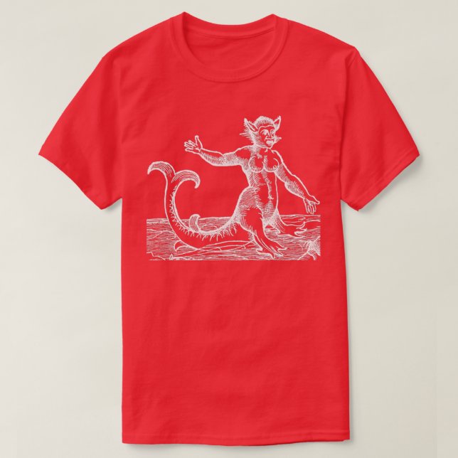 Sea Cat Hybrid Monster White 2 T Shirt (Design framsida)