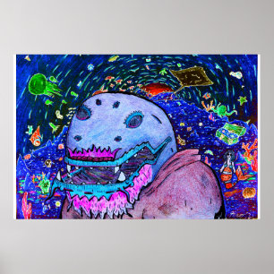 Sea Cave - Blacklight Poster