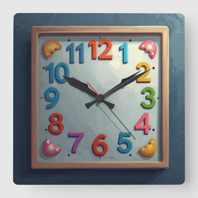 Sea Colors Fyrkantig Klocka (Framsida)