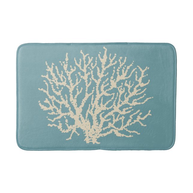 Sea Coral Nautical Bath Mat Bathroom Matta Decor (Framsidan)