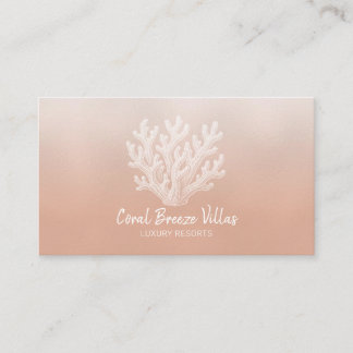 Sea Coral Silhouette | Lt Coral Business Card Visitkort
