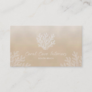 Sea Coral Silhouette | Sandy Pearl Business Card Visitkort