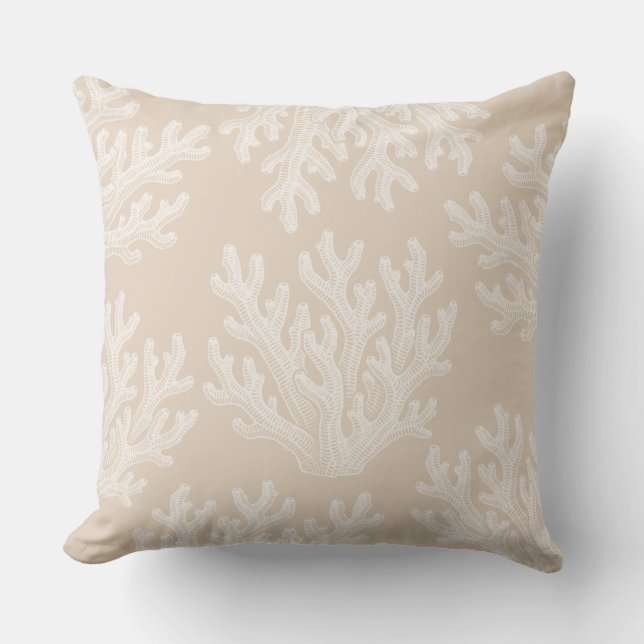 Sea Coral Silhouette | Sunkissed Sand Kudde (Framsida)