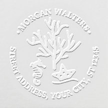 Sea Coral Starfish Seahorse Round Adress