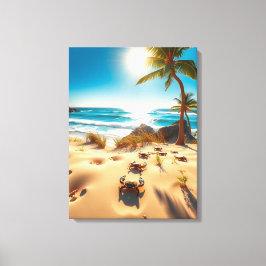 Sea  Crabs on Tropical Beach – Serene Ocea Canvastryck
