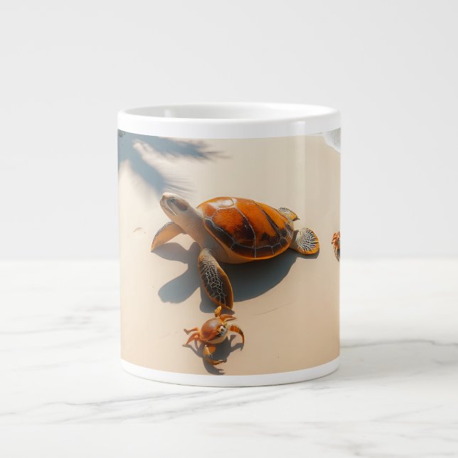 Sea  Crabs on Tropical Beach – Serene Ocea Jumbo Mugg (Framsidan)