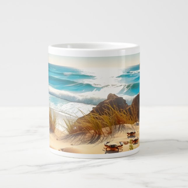 Sea  Crabs on Tropical Beach – Serene Ocea Jumbo Mugg (Framsidan)