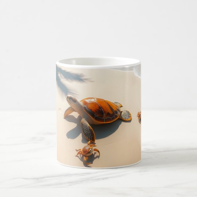 Sea  Crabs on Tropical Beach – Serene Ocea Kaffemugg (Center)
