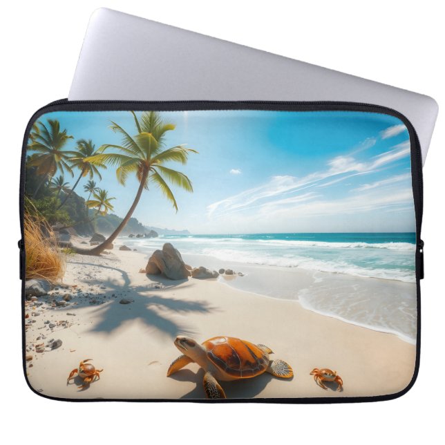 Sea  Crabs on Tropical Beach – Serene Ocea Laptop Fodral (Framsidan)