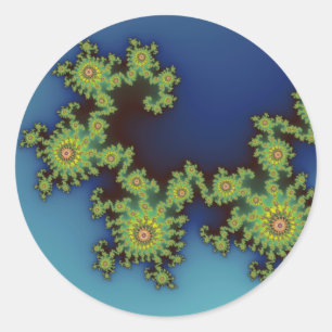 Sea Creat- Fractal Sticker Runt Klistermärke