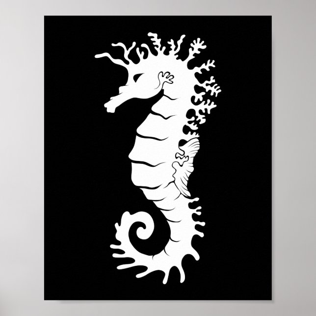 Sea CreatSilhouette - Sjöhästar Poster (Framsidan)