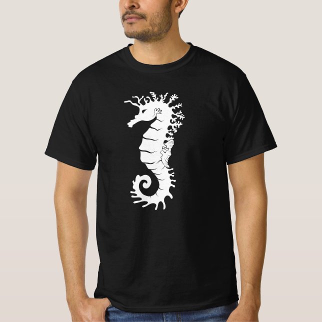 Sea CreatSilhouette - Sjöhästar T Shirt (Framsida)