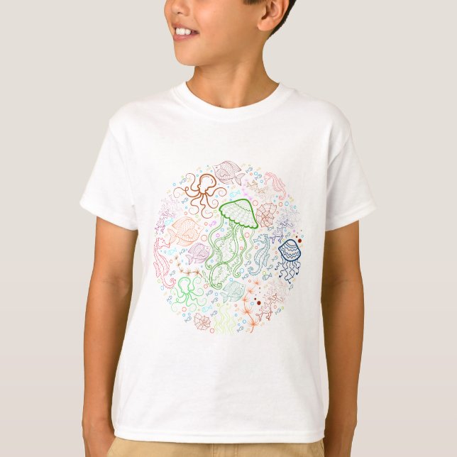 sea creatures art design t shirt (Framsida)