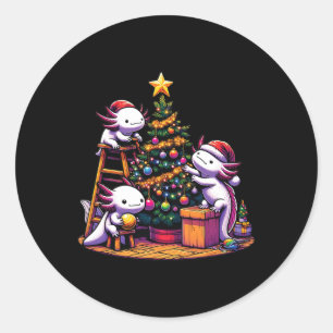 Sea Djur älskare Kawaii Axolotl Decorating Jesus Runt Klistermärke