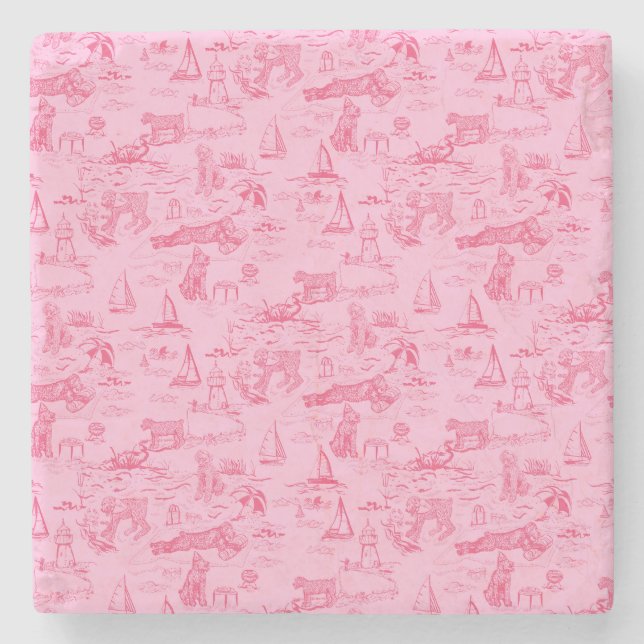 Sea Dog Toile Pink  Stenunderlägg (Framsidan)