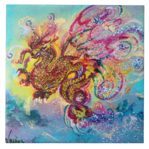 SEA DRAGON Aqua Blue Fantasy Kakelplatta