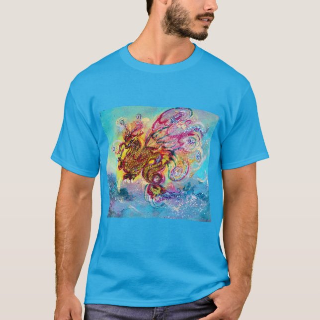 SEA DRAGON Blue Fantasy T Shirt (Framsida)