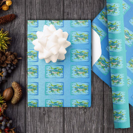 Sea Dragon Creati Sjögräs Blue grönt Ram Presentpapper