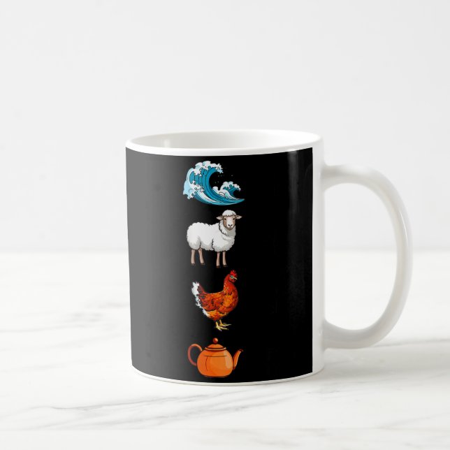 Sea Ewe Hen Tea Funny Joke Saying Quote Men Women  Kaffemugg (Höger)