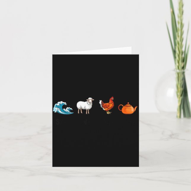 Sea Ewe Hen Tea Funny Joke Saying Quote Men Women  Kort (Framsida)