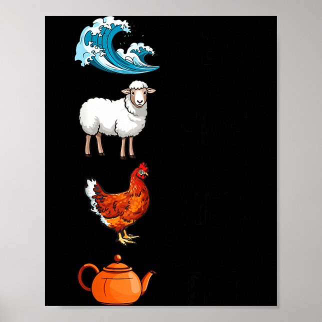 Sea Ewe Hen Tea Funny Joke Saying Quote Men Women  Poster (Framsidan)