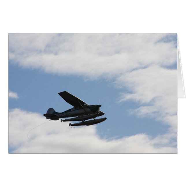Sea Flygplan Sillhouette Hälsningskort (Framsidan Horizontal)