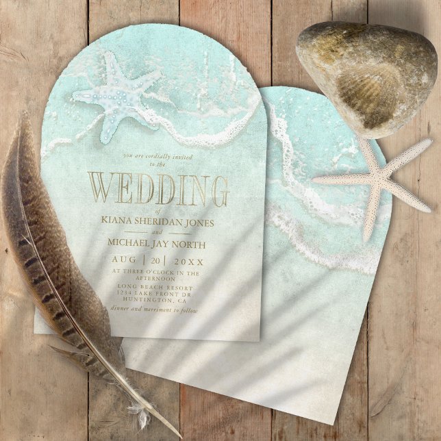 Sea Foam Beach Wedding Arch ID837 Inbjudningar (Skapare uppladdad)