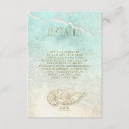 Sea Foam Beach Wedding Details ID837 Tilläggskort
