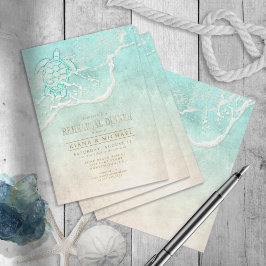 Sea Foam Beach Wedding Rehearsal Dinner ID837 Inbjudningar