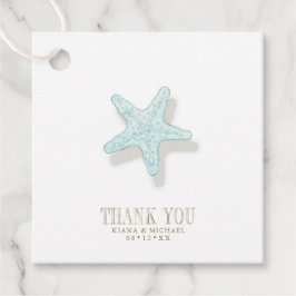 Sea Foam Beach Wedding Starfish ID837 Gåvor Etiketter