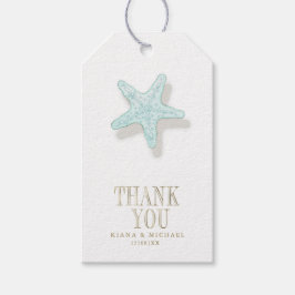 Sea Foam Beach Wedding Starfish ID837 Presentetikett