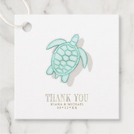 Sea Foam Beach Wedding Turtle ID837 Gåvor Etiketter
