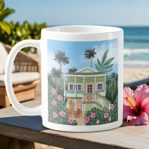 Sea Foam Grönt Beach House Kaffemugg